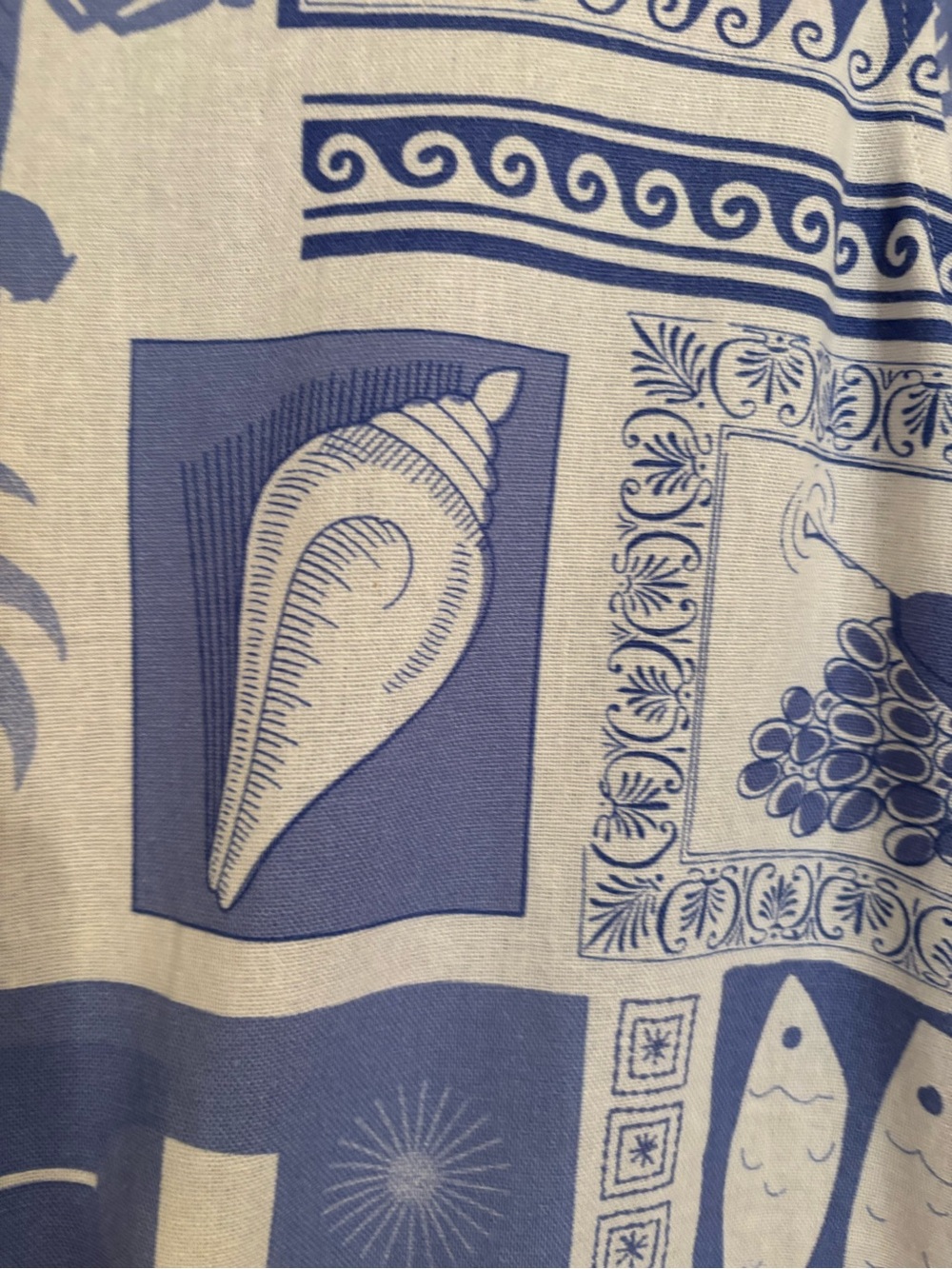 Summery Linen Blend Button Down Top in Beautiful Blue and White - Picture 10 of 11